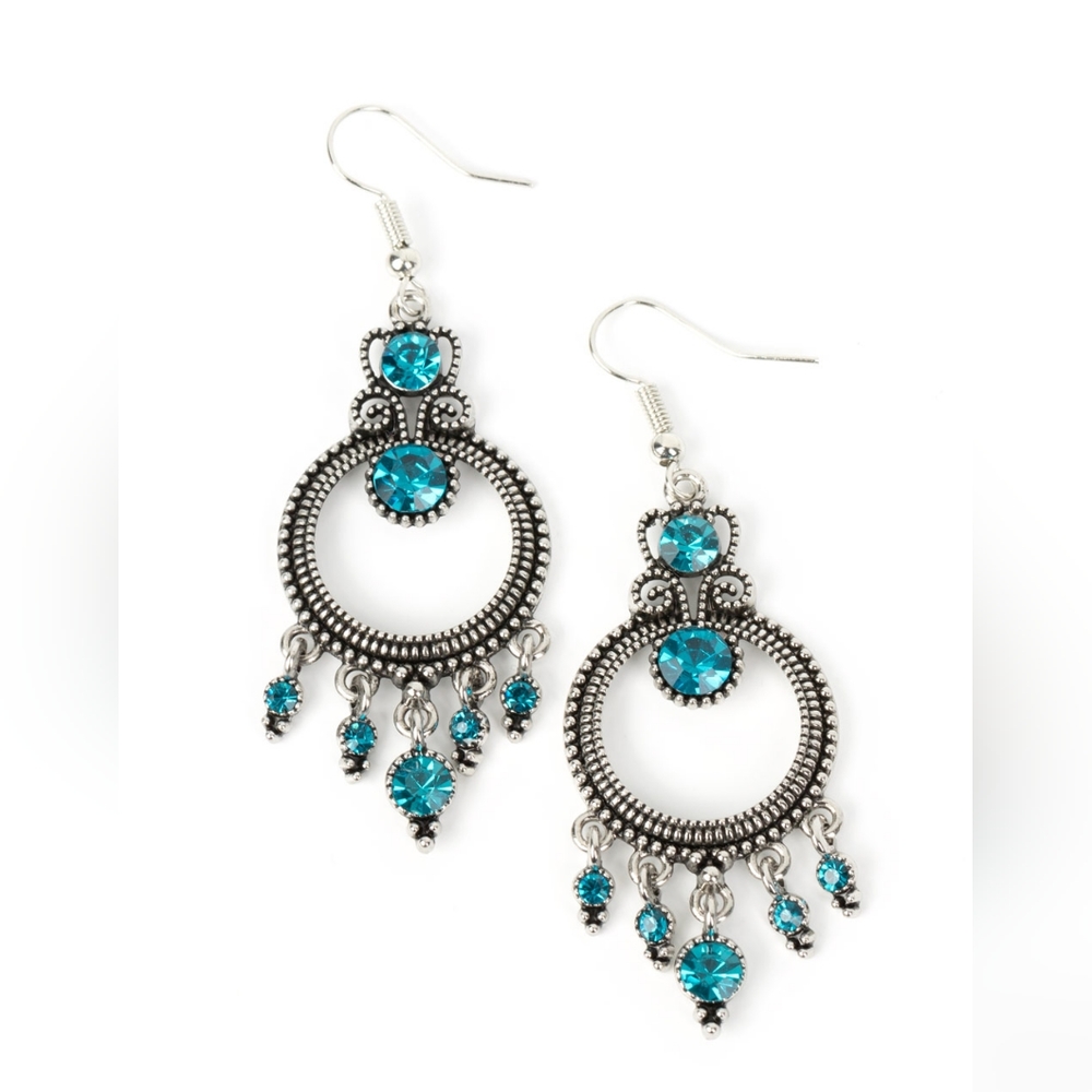 Palace Politics Blue EARRINGS SILVER